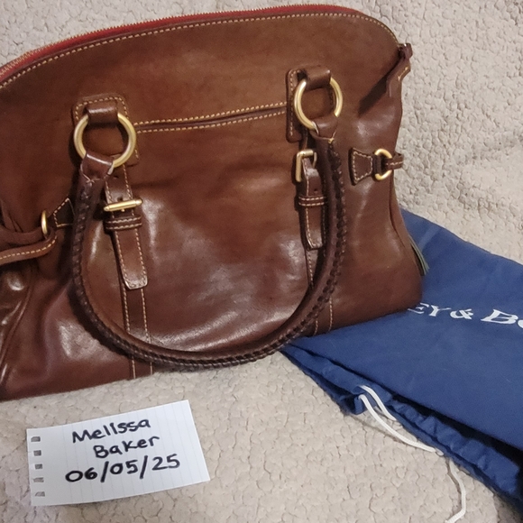 Dooney & Bourke Chestnut Leather Satchel - Picture 2 of 6